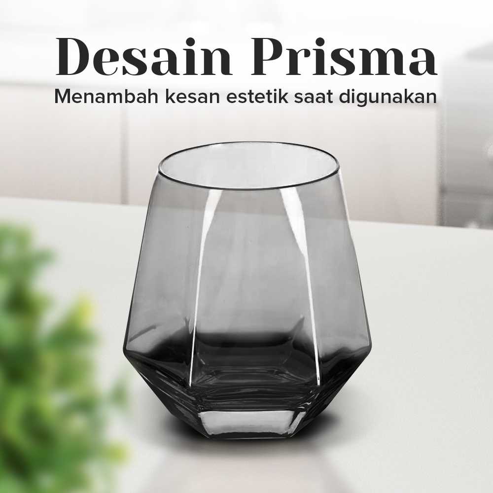 One Two Cups Gelas Kaca Aesthetic Kopi Teh Diamond Crystal Glass 310ml 