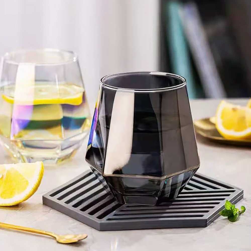 One Two Cups Gelas Kaca Aesthetic Kopi Teh Diamond Crystal Glass 310ml 