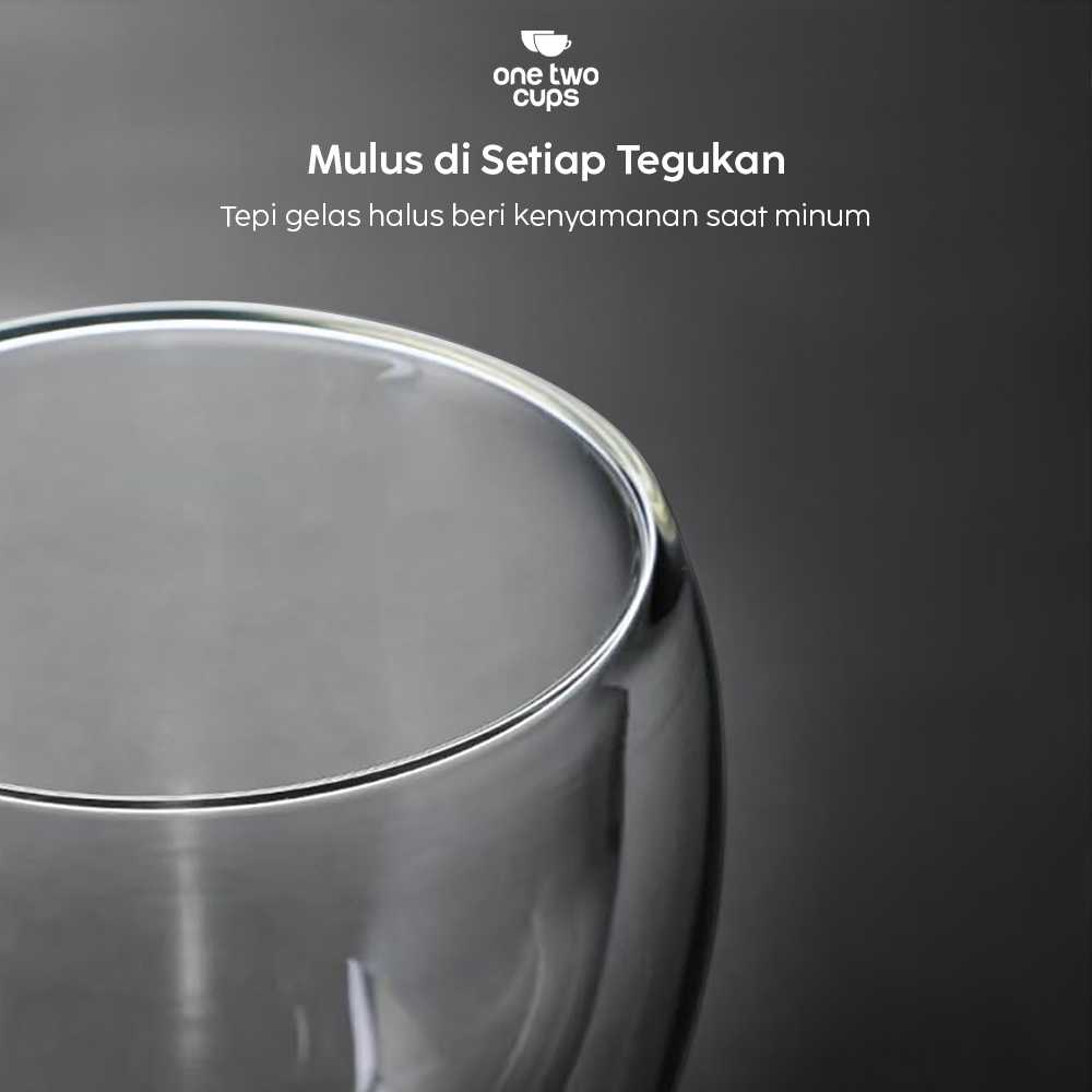 One Two Cups Cangkir Kopi Kaca Tahan Panas Double Wall Cup