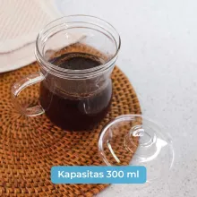 One Two Cups Cangkir Teh Saringan Kaca Tahan Panas Infuser Mug 300ml hadir untuk Anda yang ingin menikmati teh tanpa ribet. 