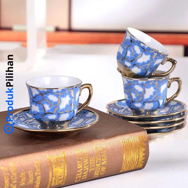 Set Cangkir Keramik Elegan 6 in 1 | Motif Eropa Klasik (SUNFILI B151) - Image 12